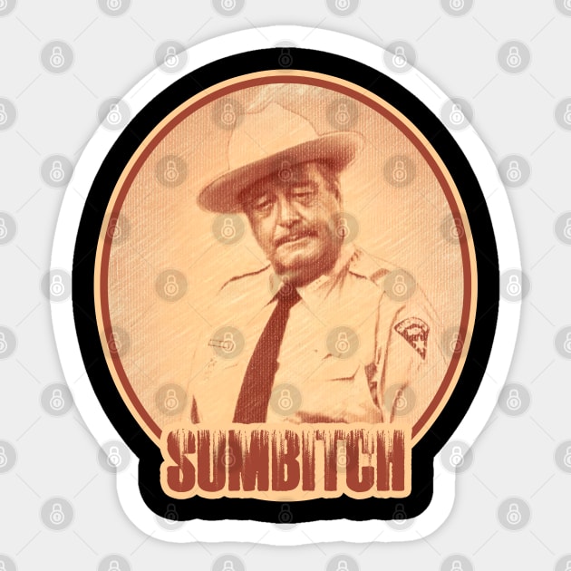 Vintage Sumbitch | Red Color Sticker by Tigaduaart